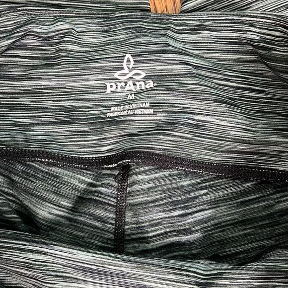 PrAna High Rise Striped Heather Grey Leggings medium - Picture 3 of 6